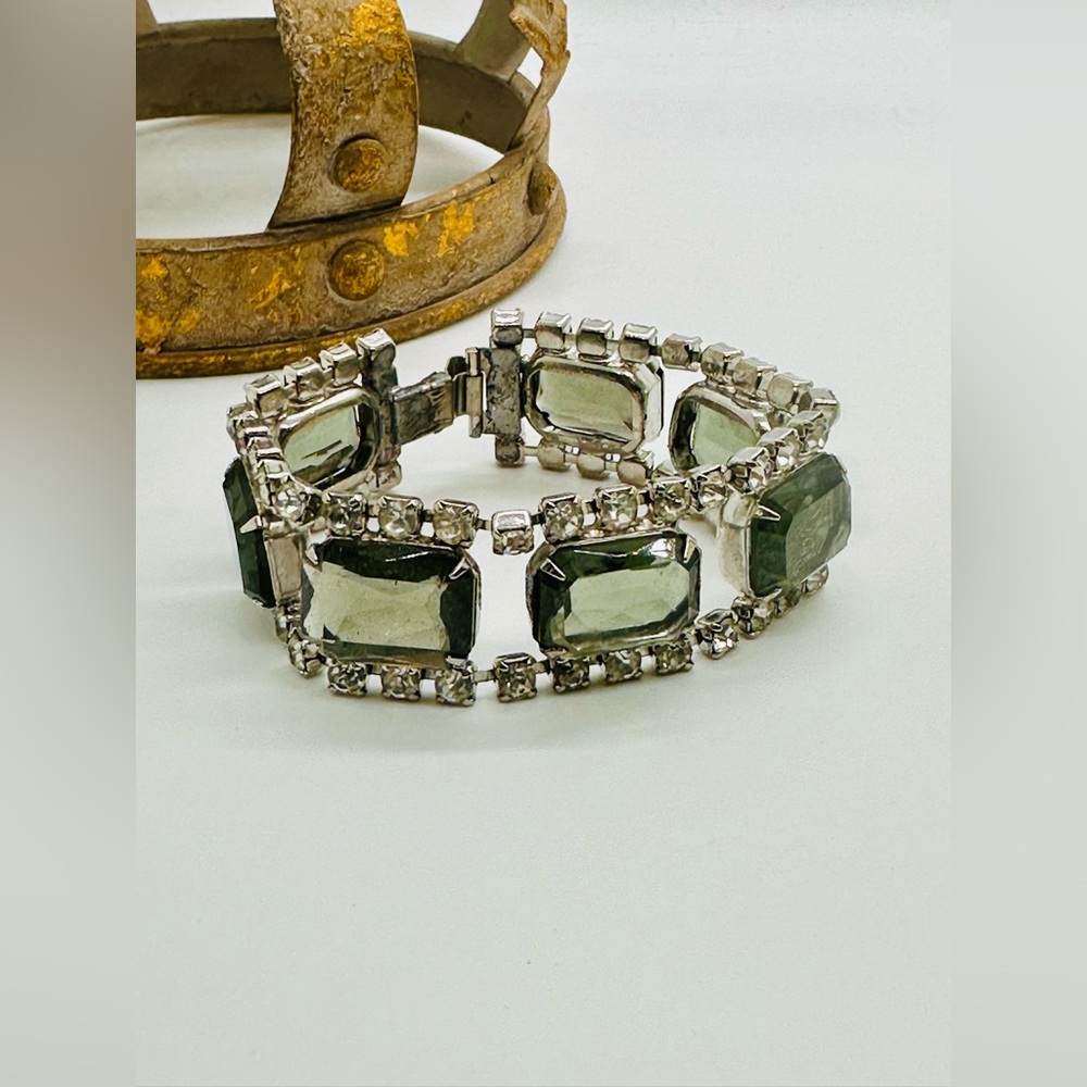 Vintage Smoky Crystal Rhinestone Bracelet